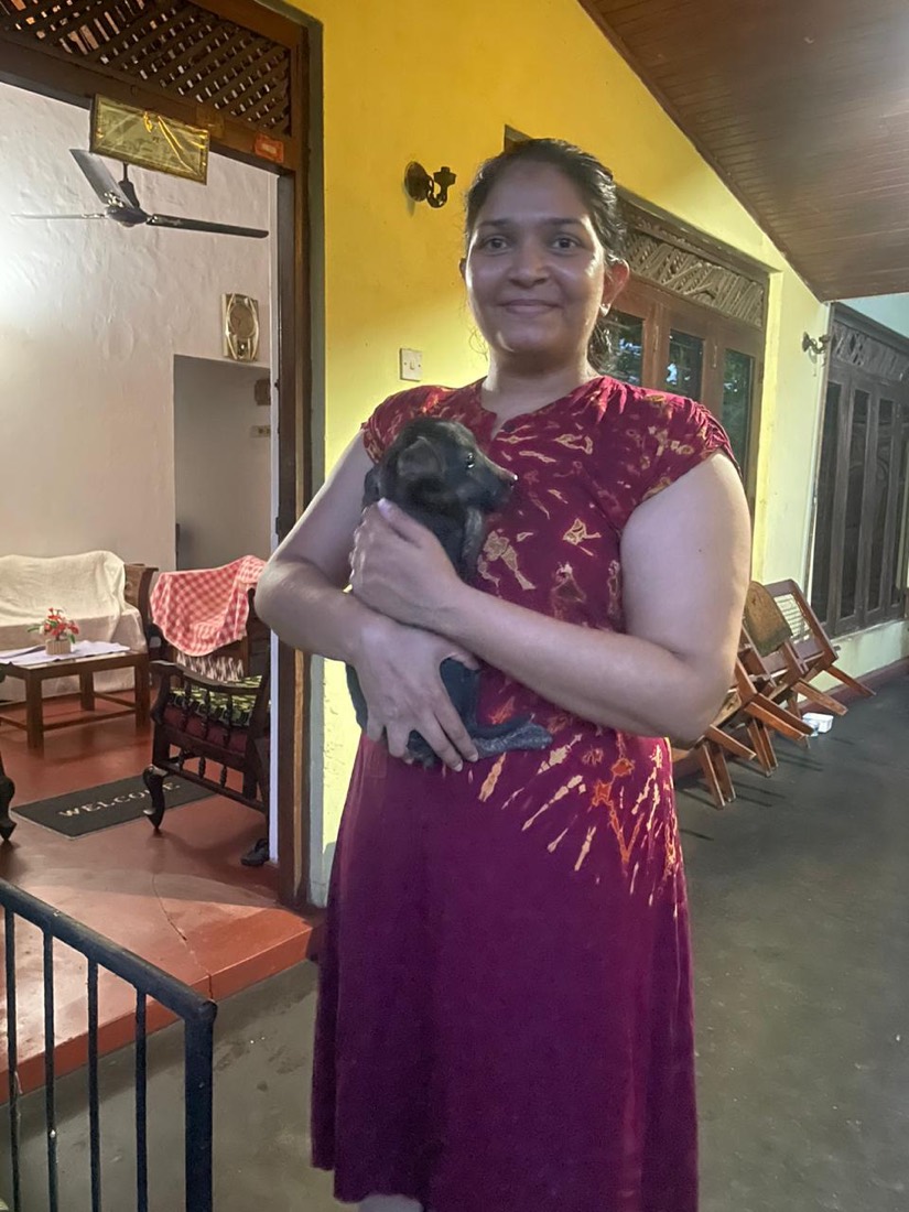 A rescued puppy welcomed into a loving new home